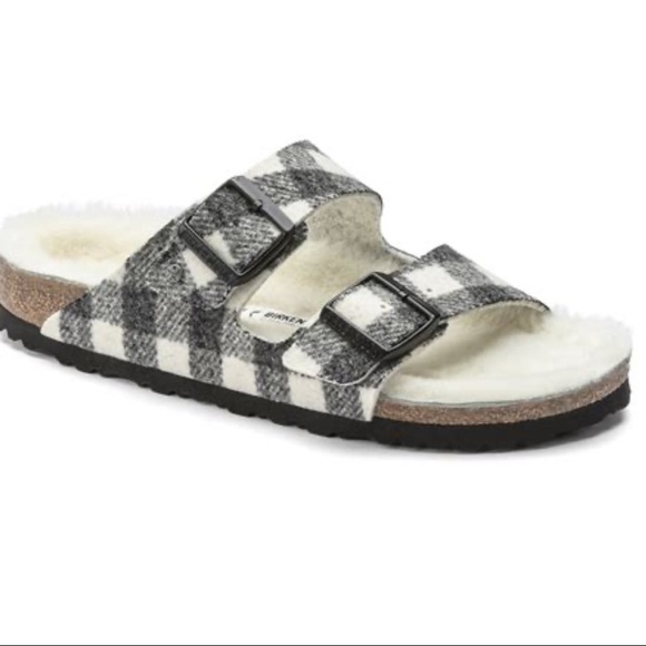 Birkenstock Shoes - NWT BIRKENSTOCK Arizona Shearling Plaid Sandals